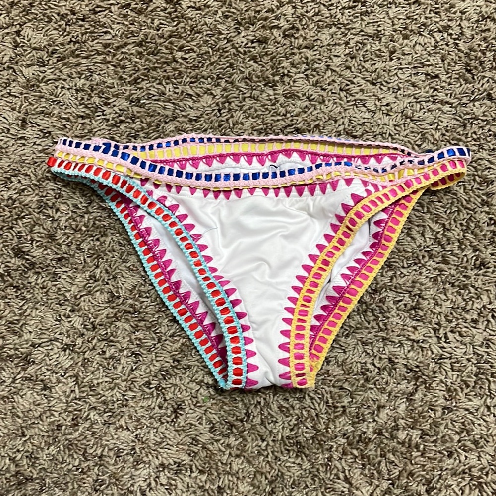 Bar lll colorful crochet swim bottoms size: M